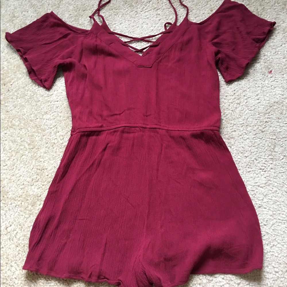 Chloe & Katie Maroon Romper